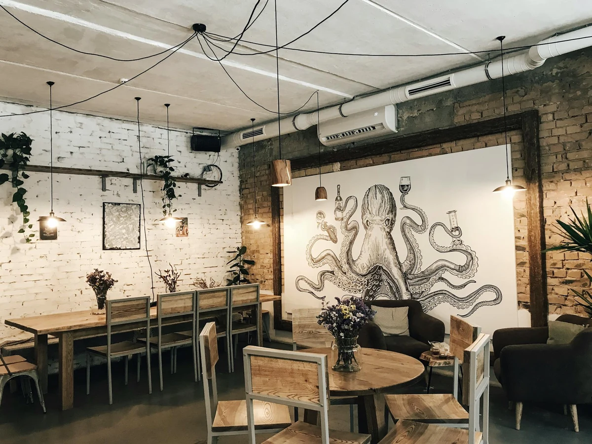Rustic restaurant interior painting by Cheltenham Decorators