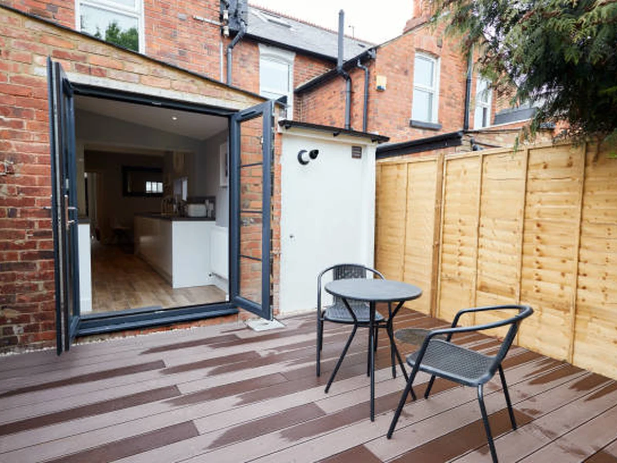 Urban terrace decking painted in Cheltenham by professional deck painters