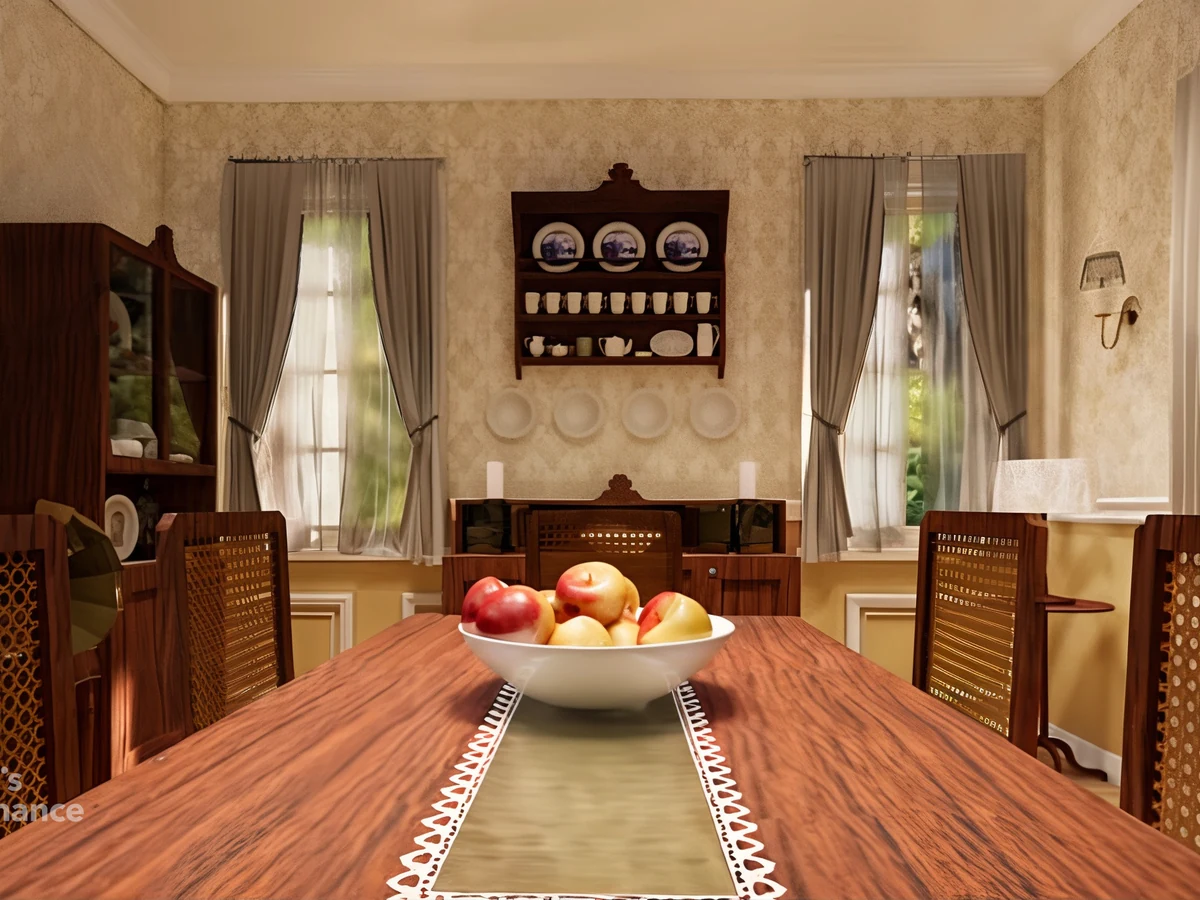 Victorian dining room painting in Cheltenham with period cornicing and high ceilings