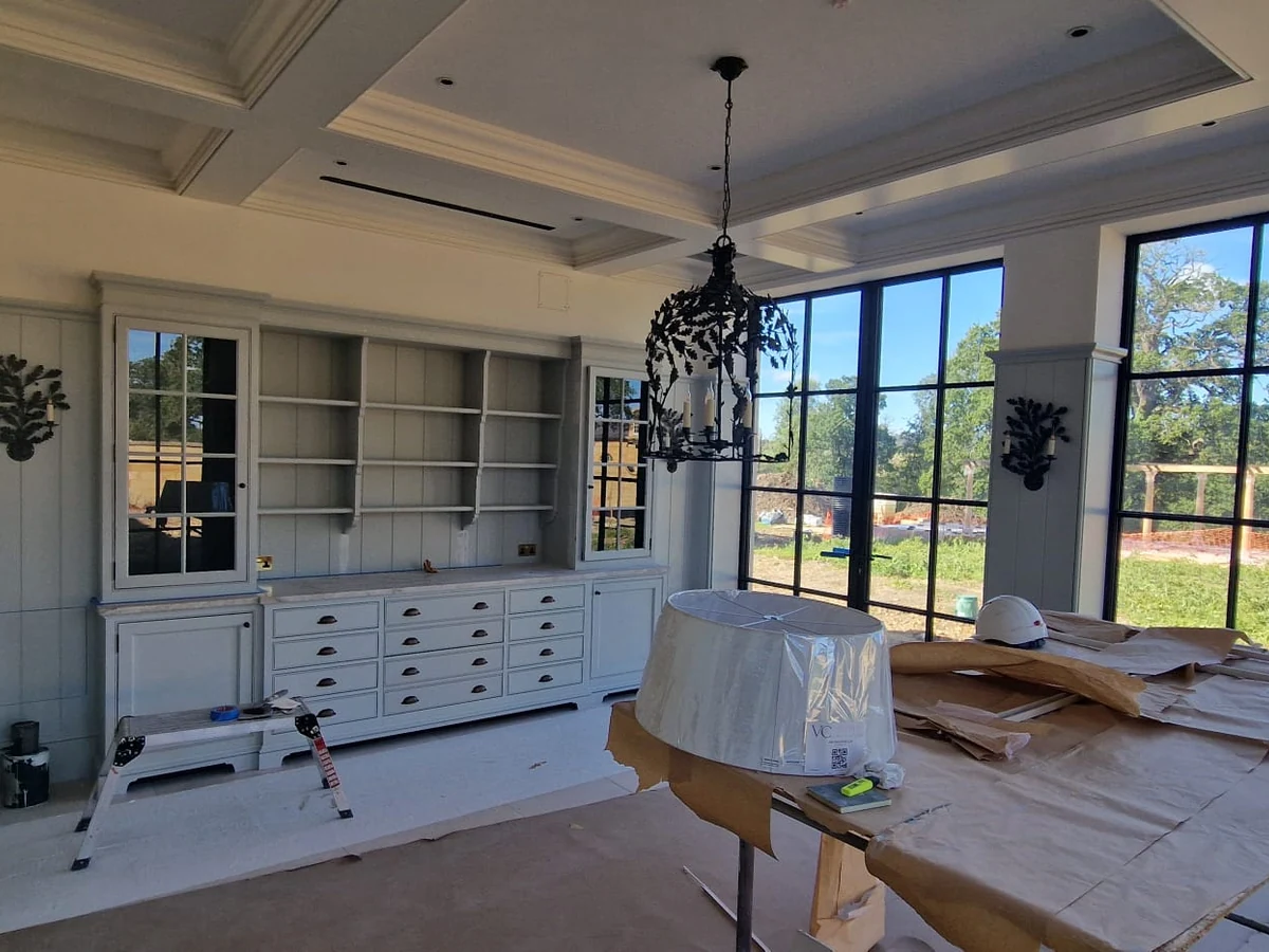 living-room-painting-neutral-garden-doors-room-cheltenham-cheltenham-decorators Neutral room with garden doors decorated by Cheltenham Decorators