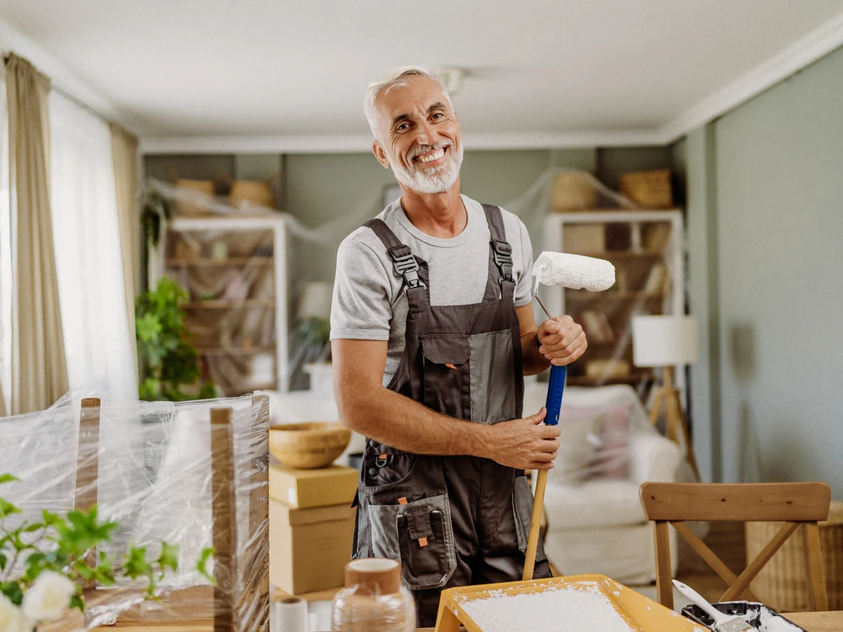 Cheltenham Decorators painter holding equipment for a Montpellier decorating project