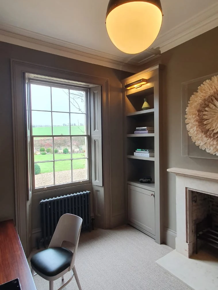 Original sash bay window and joinery in a Cheltenham period property
