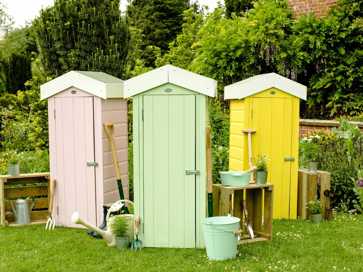 Three colourful painted garden structures in Cheltenham by Cheltenham Decorators